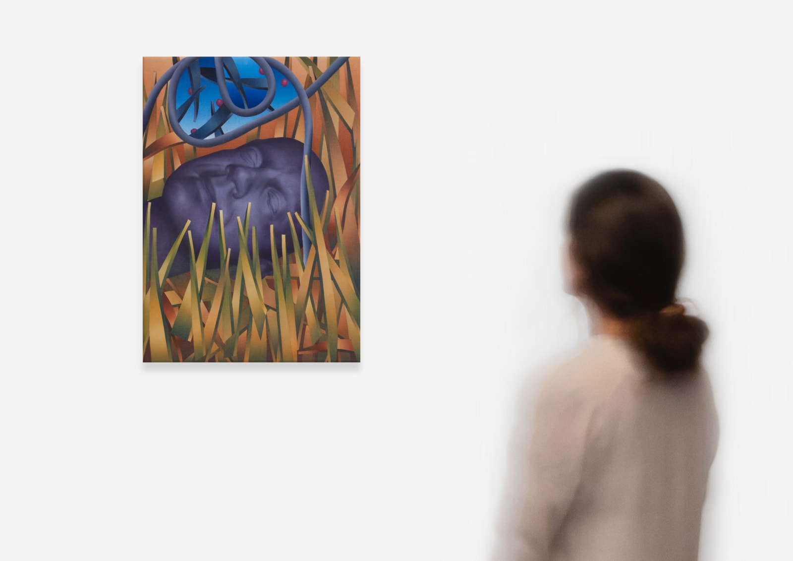 László von Dohnányi, A black cat in a green chair, 2022