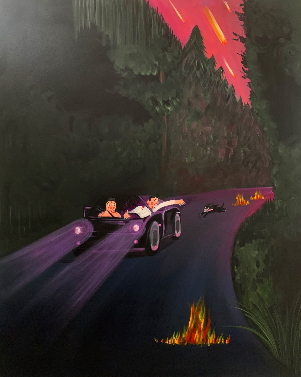 Oh de Laval, The end of the world, acrylic on canvas, 2020