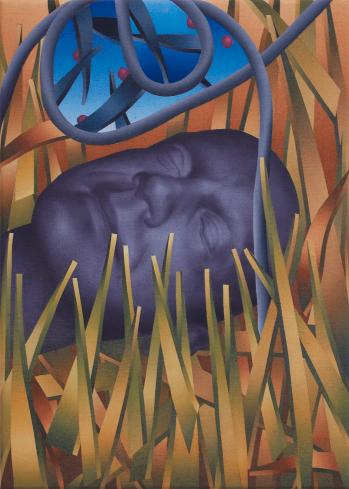 László von Dohnányi, A black cat in a green chair, 2022