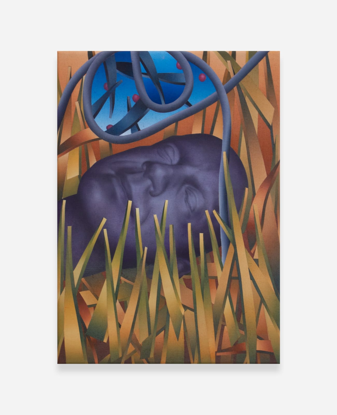 László von Dohnányi, A black cat in a green chair, 2022