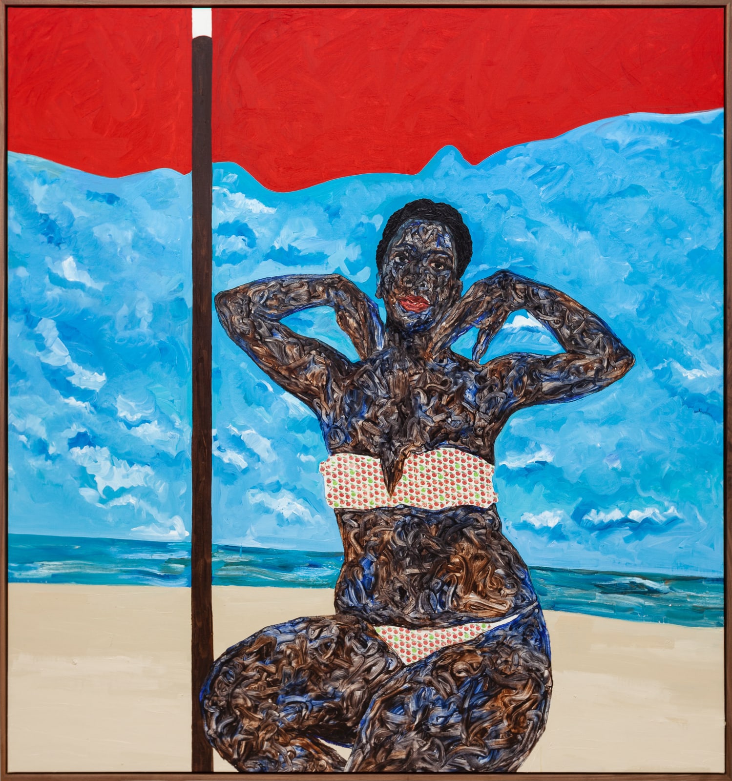 Amoako Boafo, BLUE SKIES, RED BROLLY, 2022