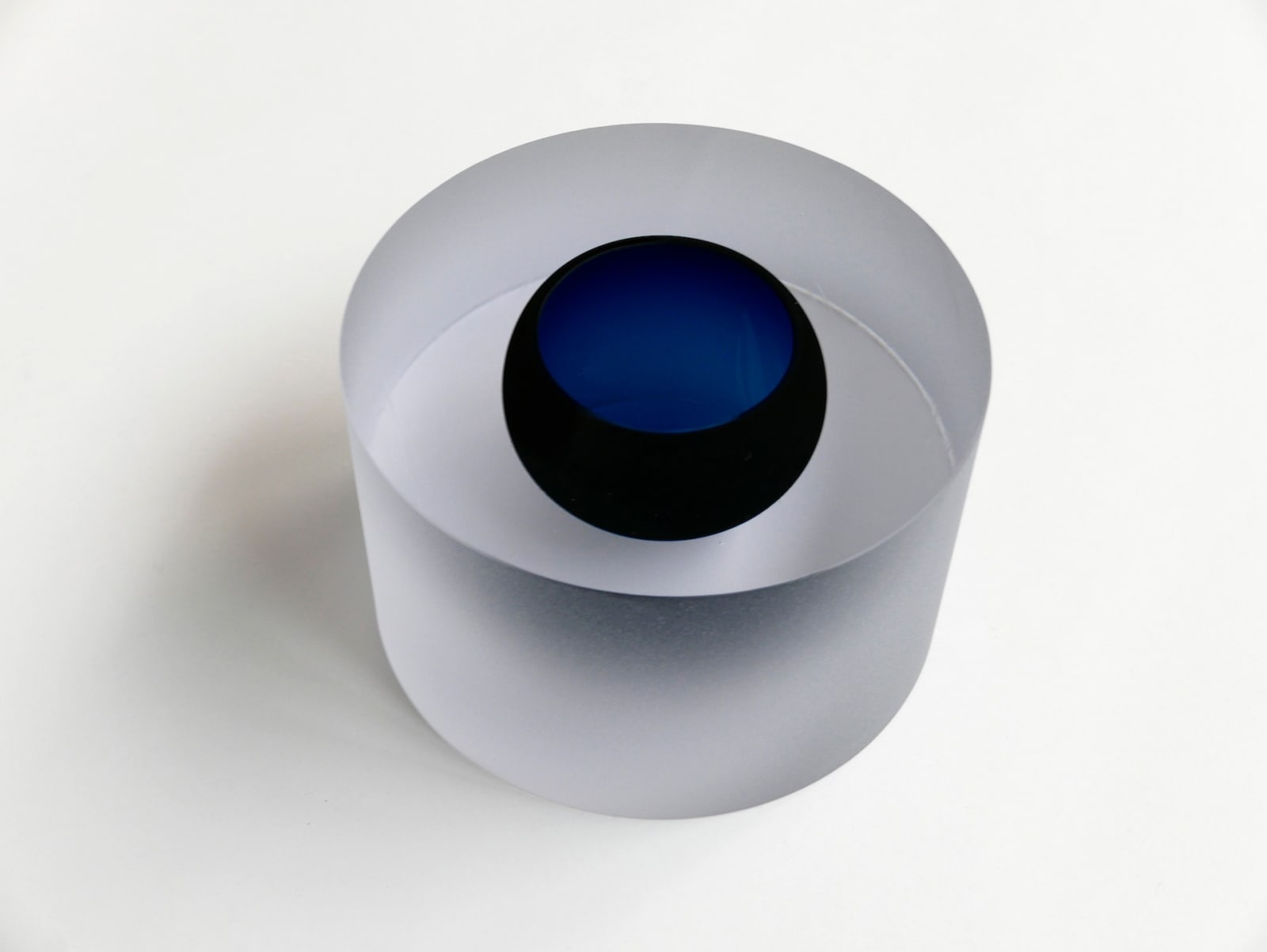Tora Urup, Matt Cylinder with Floating Bowl. Deep Blue, 2019