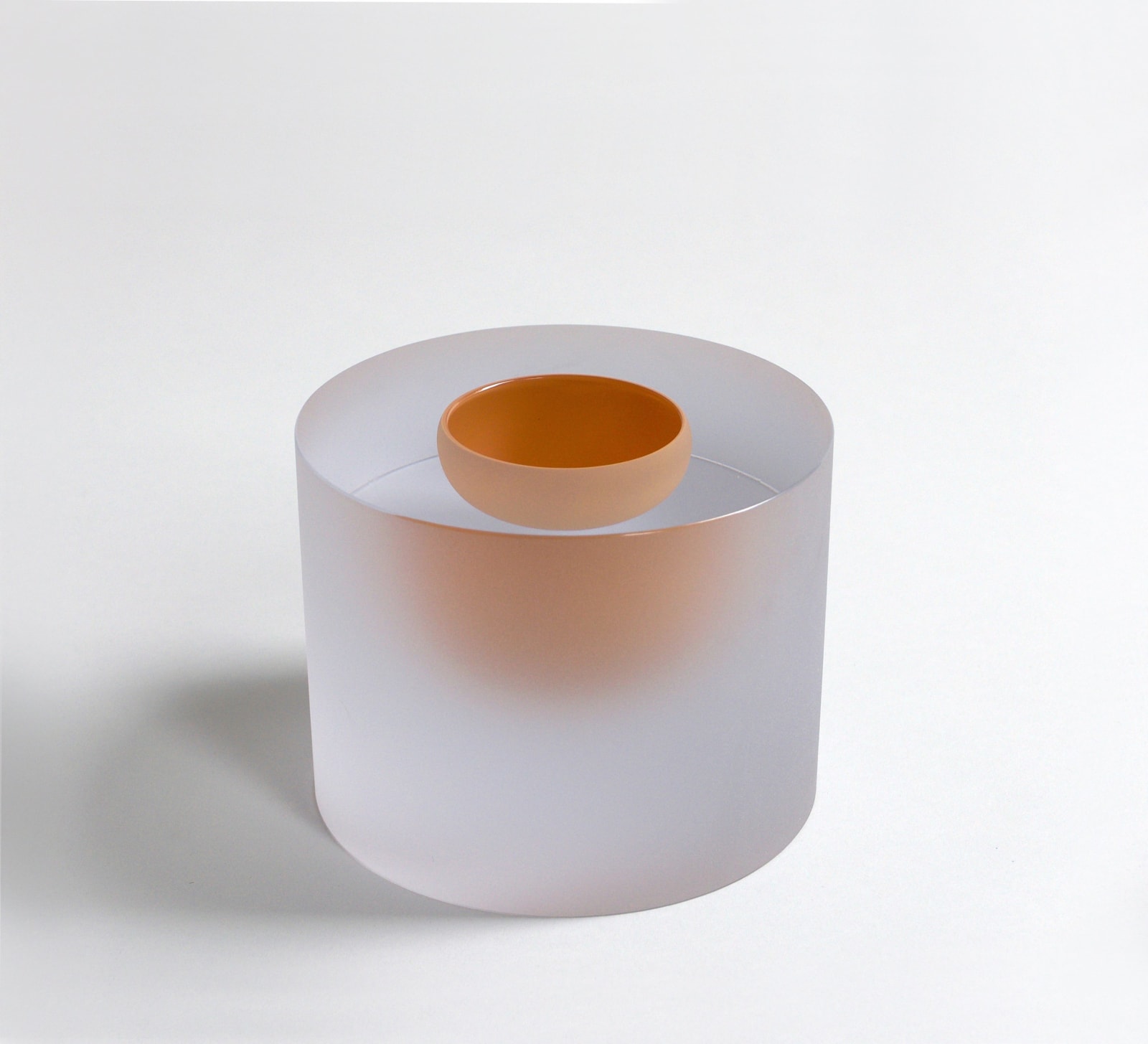 Tora Urup, Cylinder with Floating Bowl. Coral, 2015