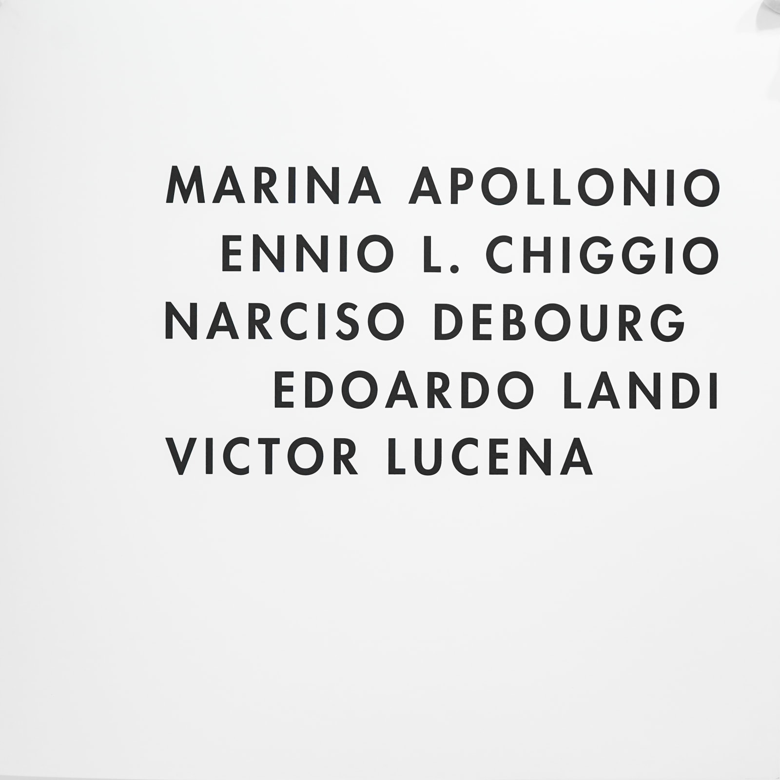 Narciso Debourg, Portafolio con Ennio Chiggio, Edoardo Landi, Victor Lucena y Marina Apollonio, 2018