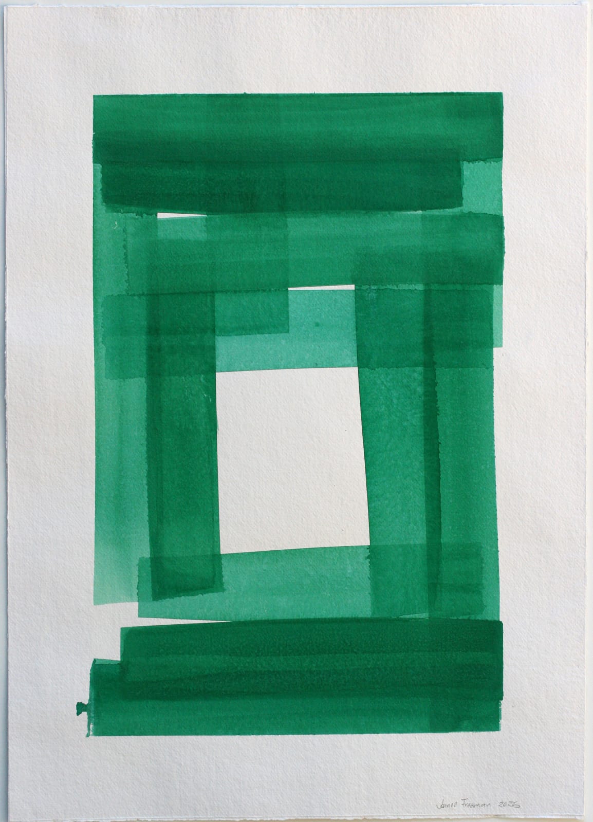 Joanne Freeman, Squares and Strokes (Viridian_22a), 2025