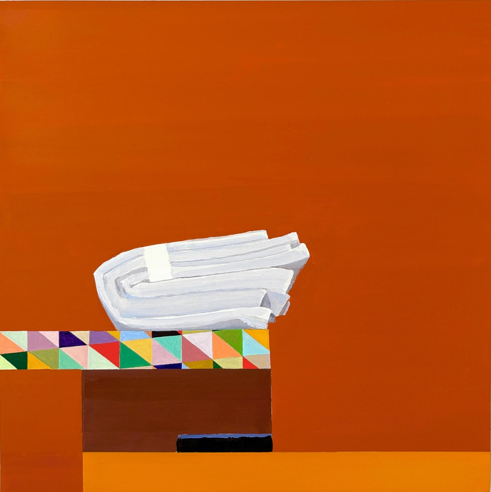 Sydney Licht, Still Life with Brown Box & Folded Cloth, 2024