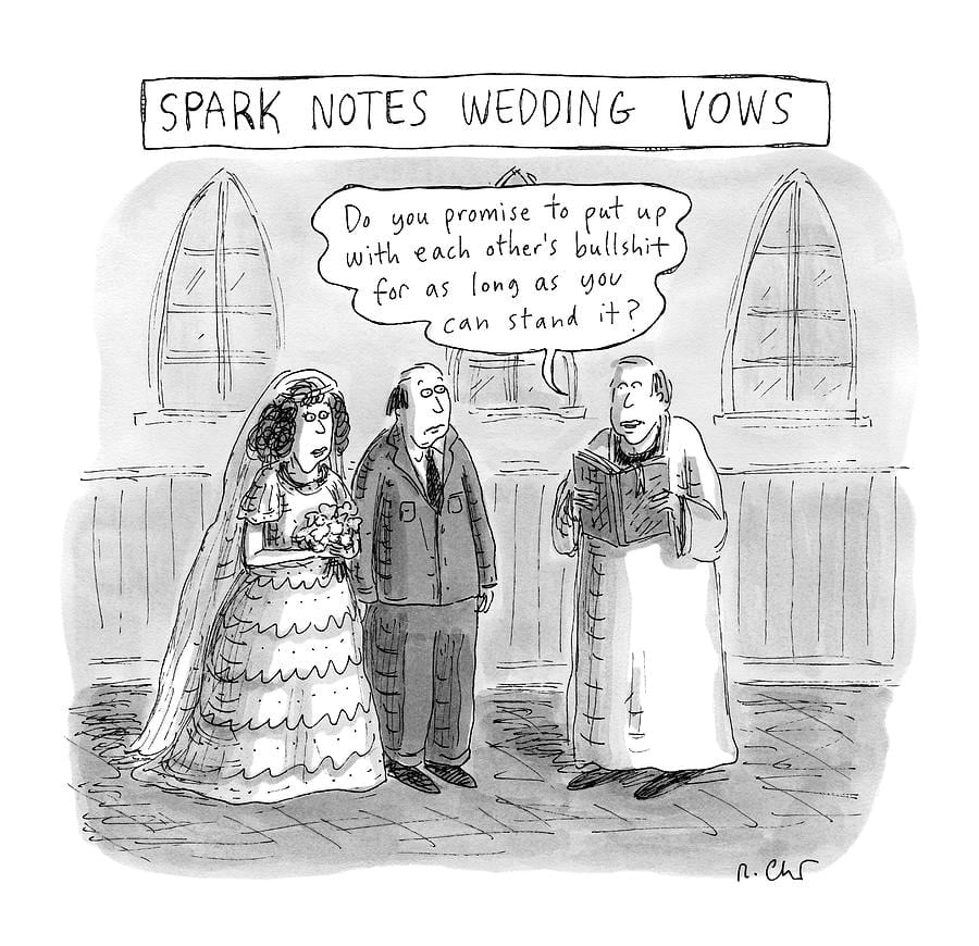 Roz Chast, Spark Notes Marriage Vows, 2016, Jan. 11