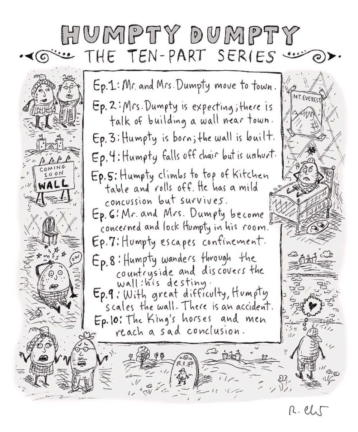 Roz Chast, Humpty Dumpty: The Ten Part Series, 2023 Sep. 4