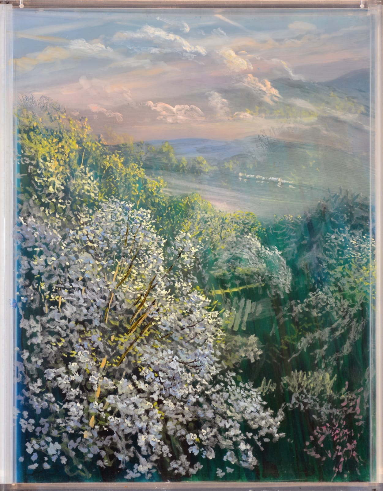 Landscape painting with acrylic glass