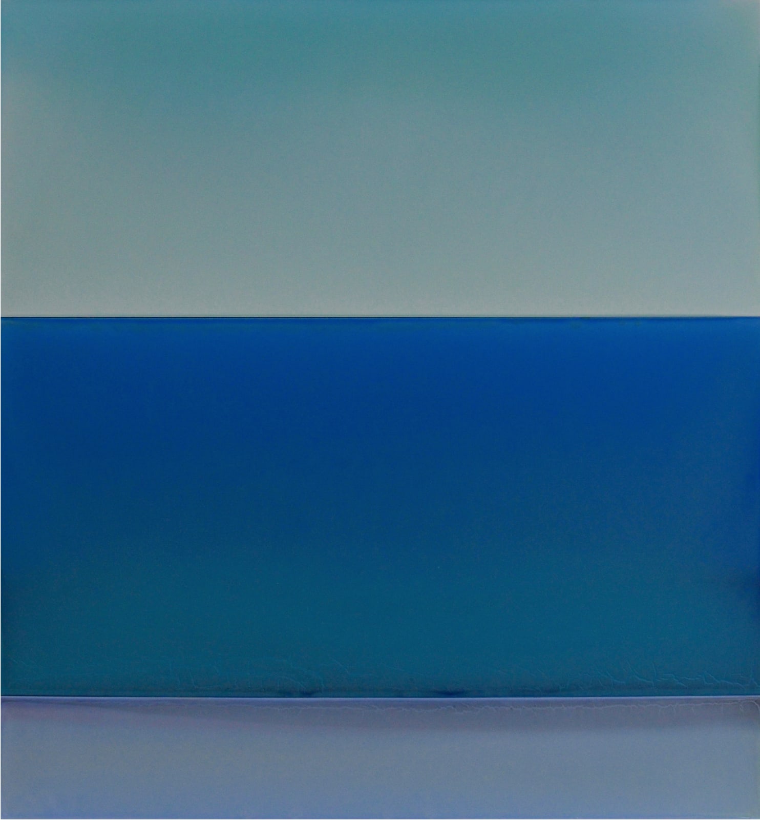 minimal abstract painting with glossy stripes of various blue