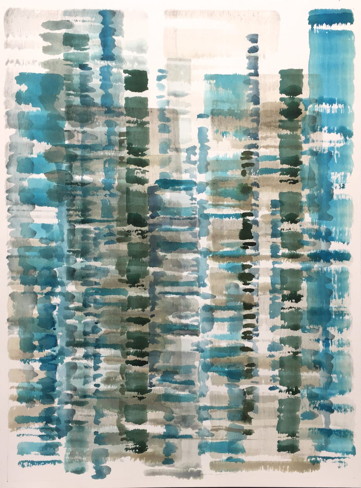 Abstract blue watercolor on paper