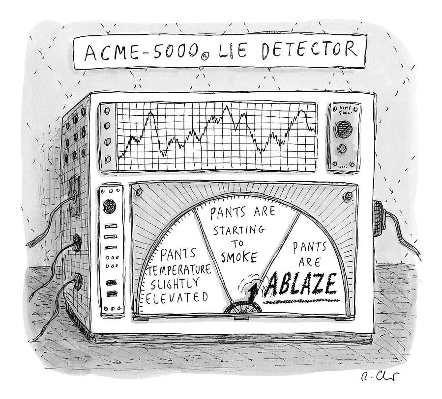 Roz Chast, Acme 5000 Lie Detector, 2015 January 26