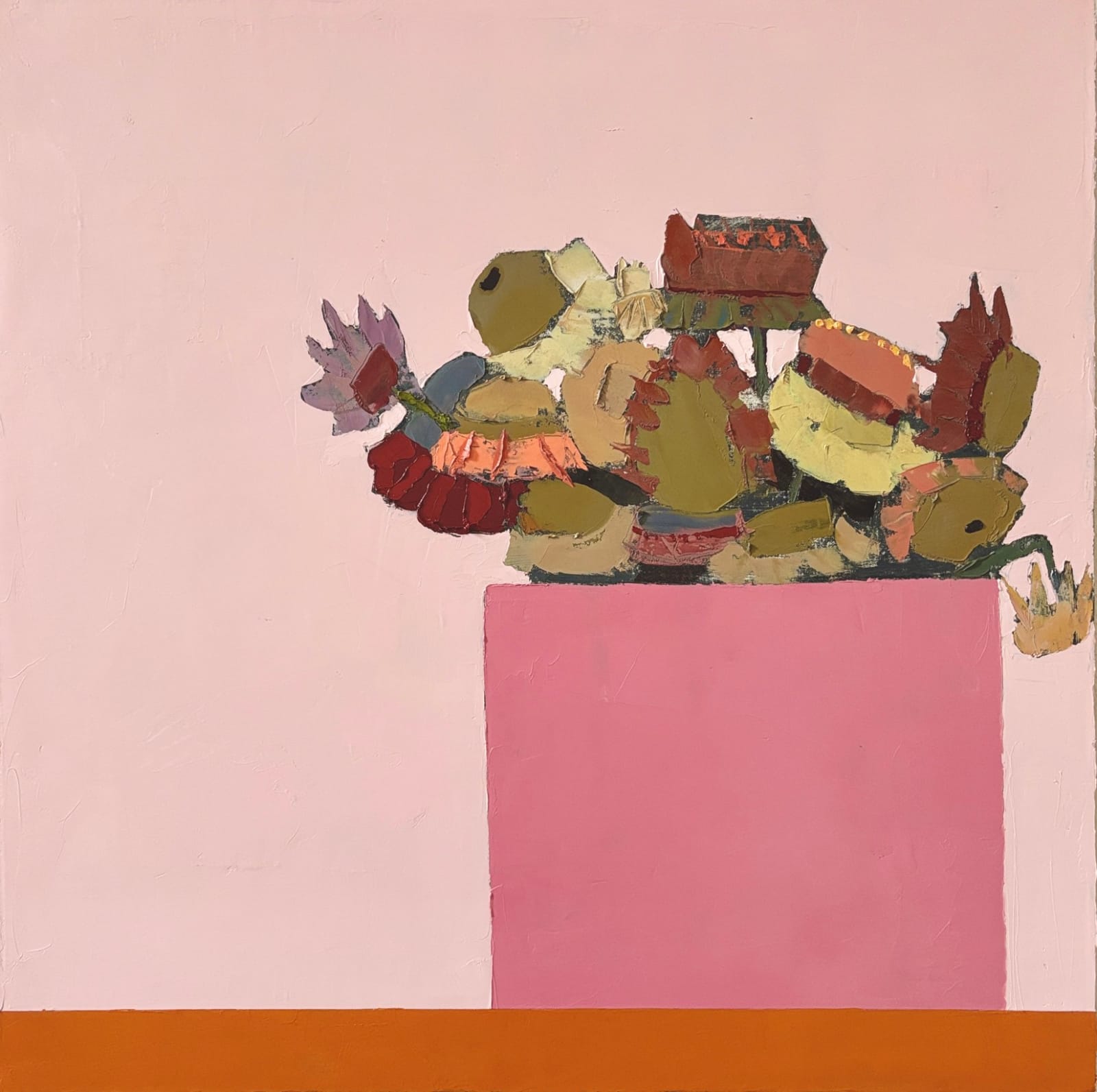 Sydney Licht, Still Life with Flowers in Pink Vase, 2025