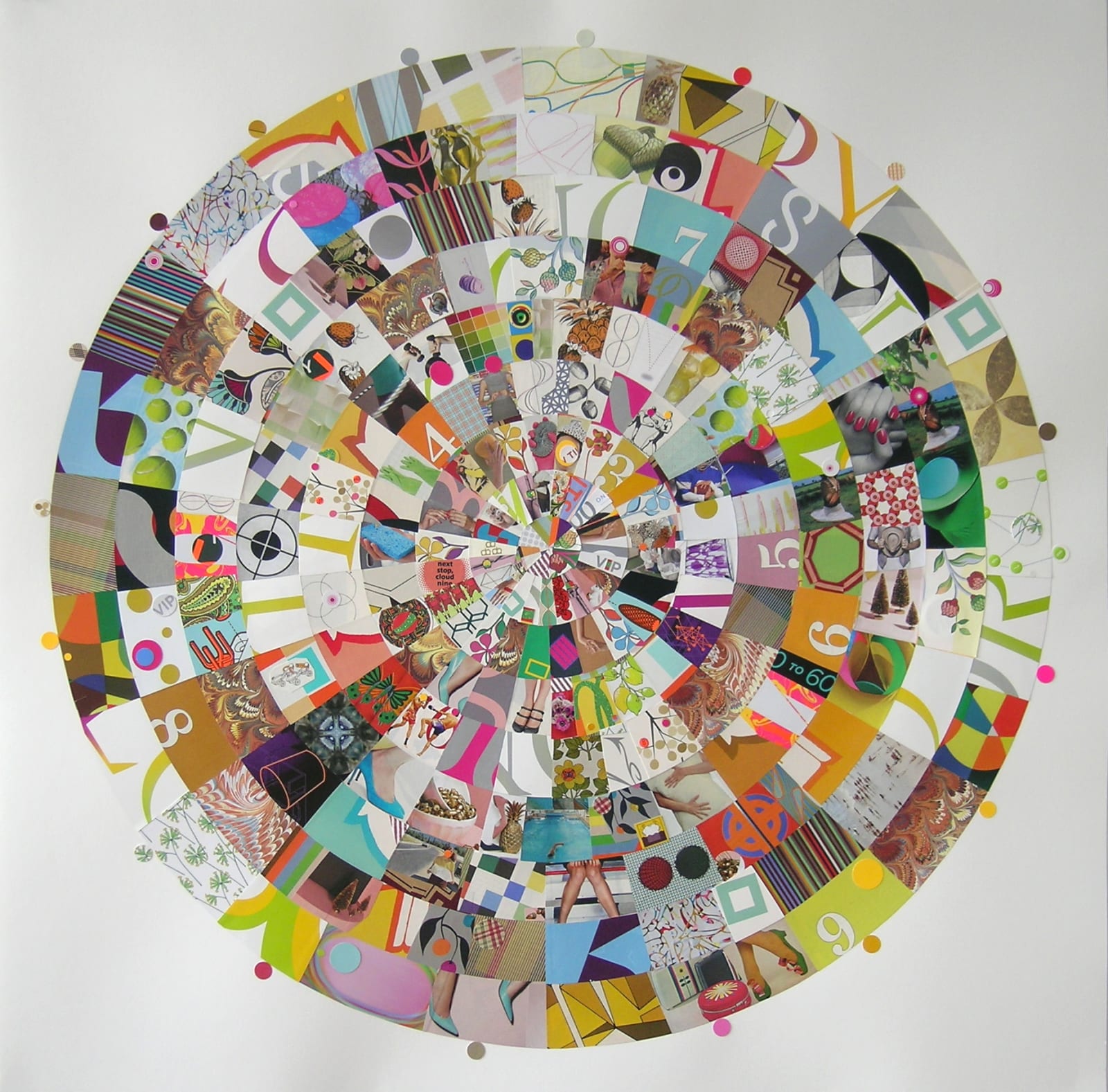 colorful circular patchwork collage