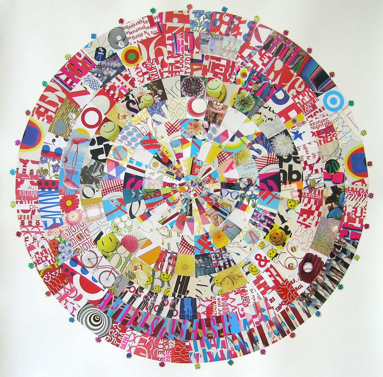 Colorful, circular paper collage