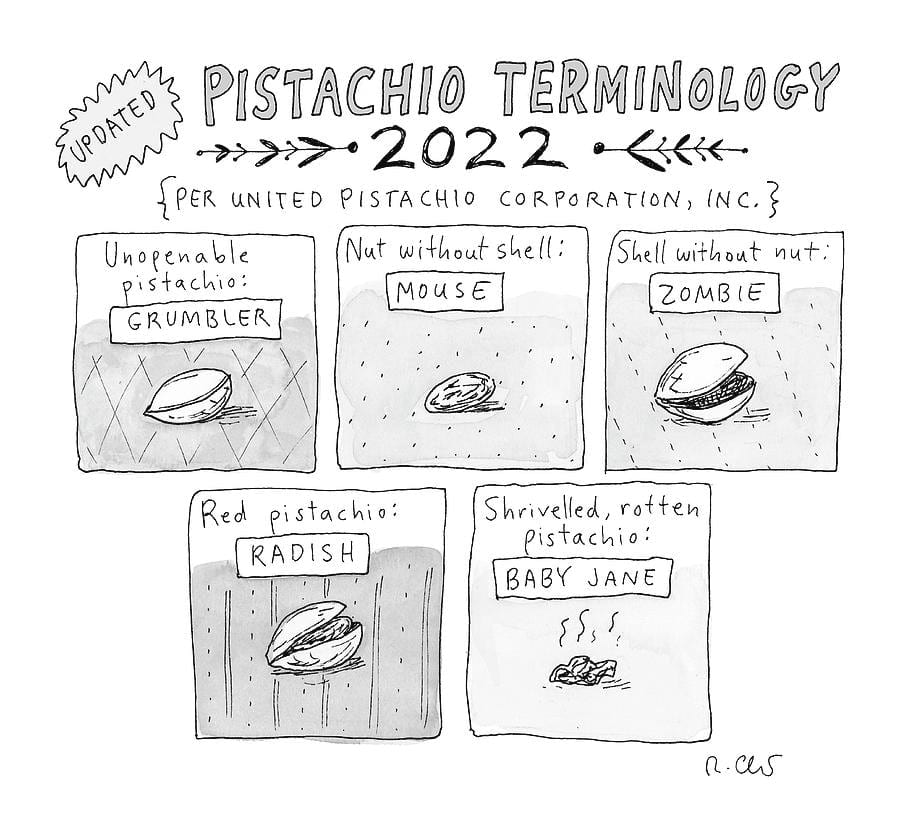 Roz Chast, Pistachio Terminology, 2022 March 14