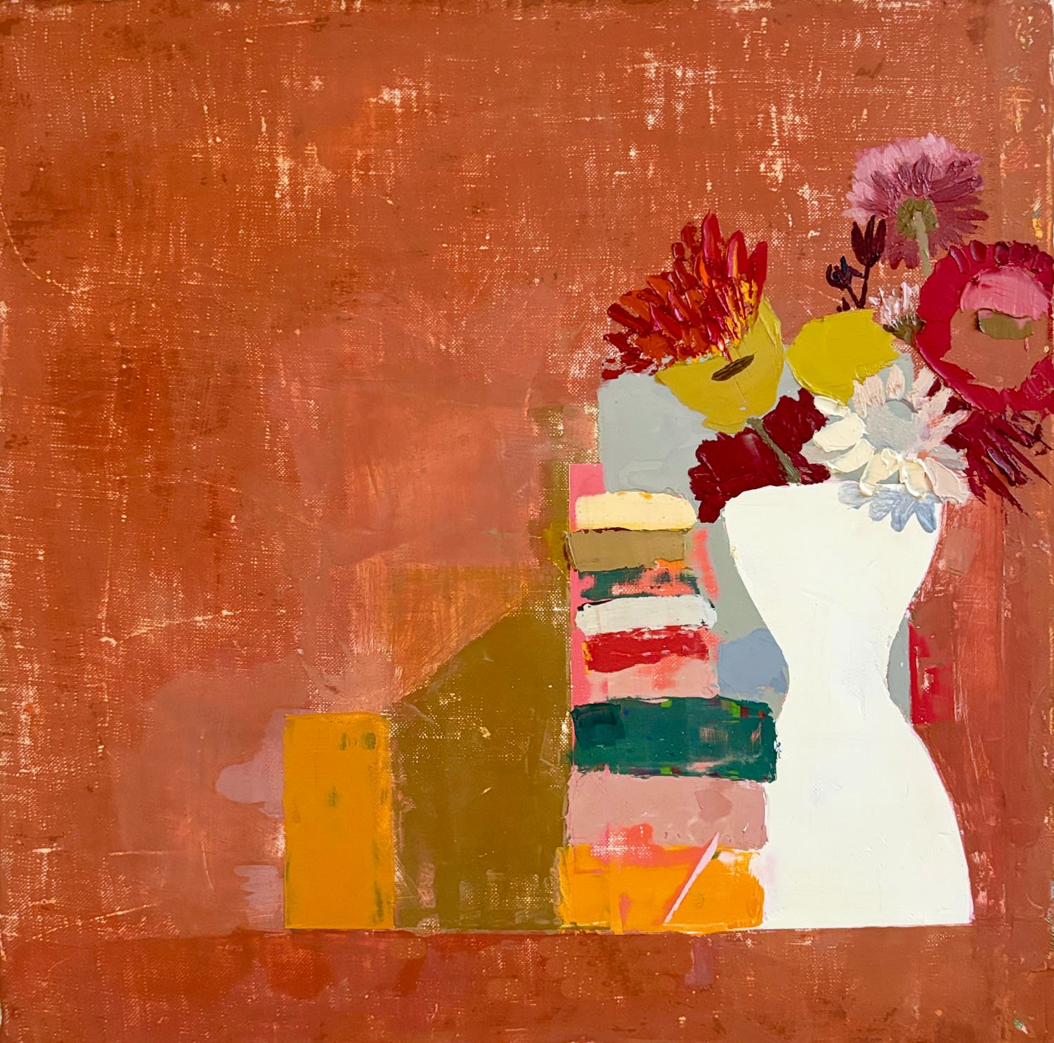 Sydney Licht, Still Life with Flowers & Tape, 2025