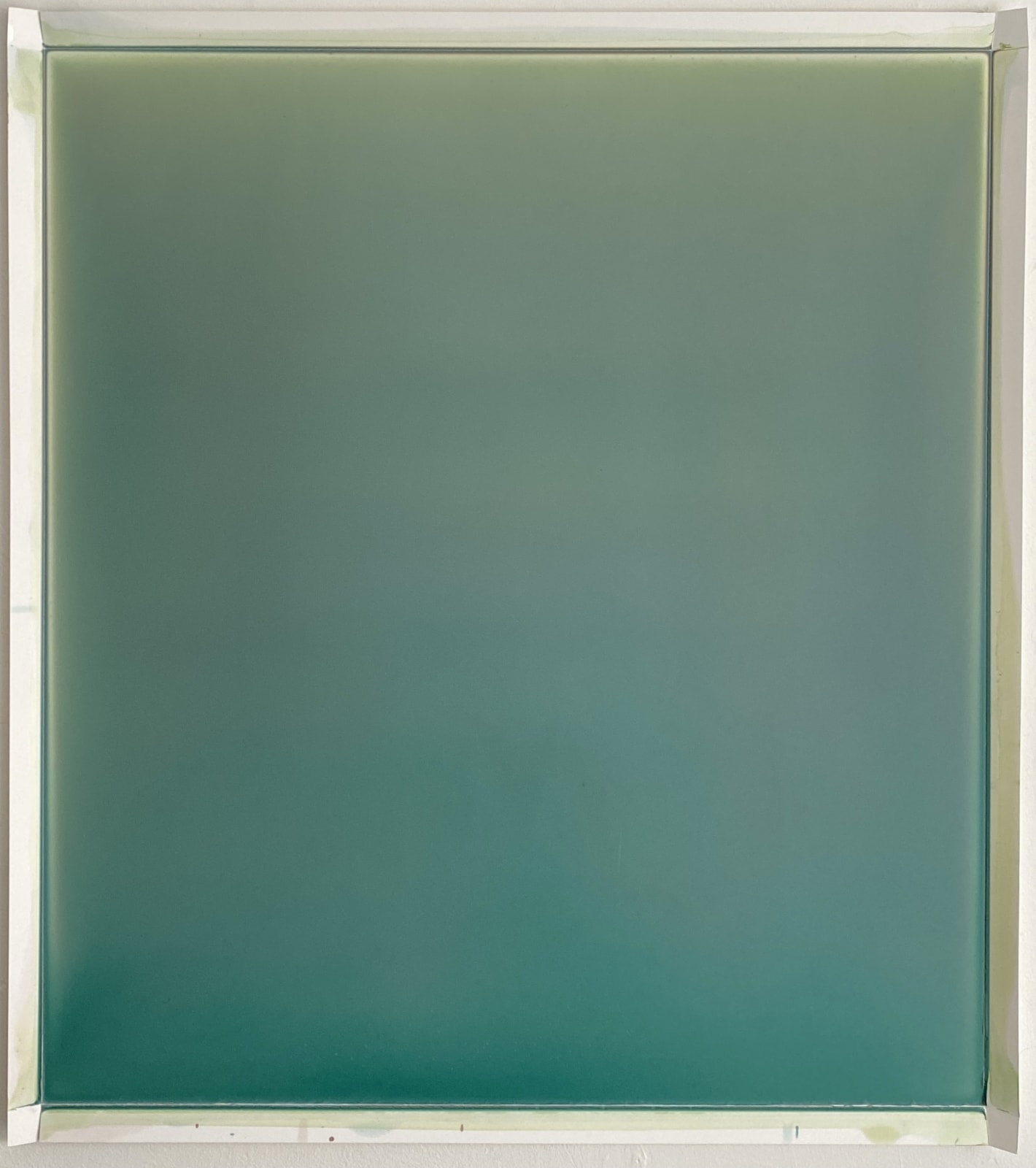 Gradiated green work on paper