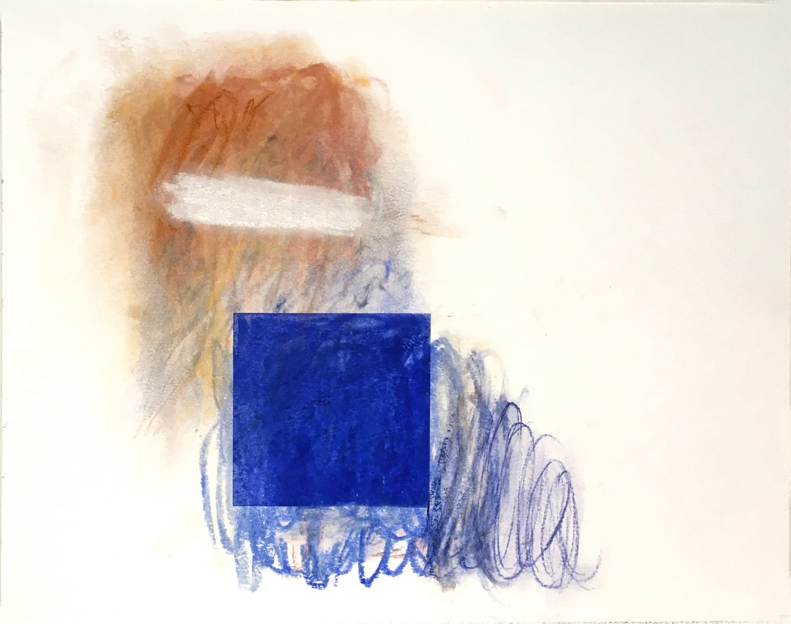 Abstract blue and brown drawing