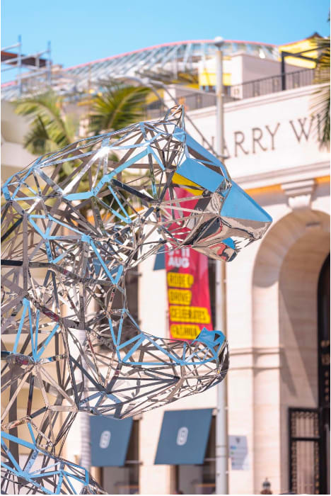 Richard Orlinski, Standing Bear - Stainless Steel Lace