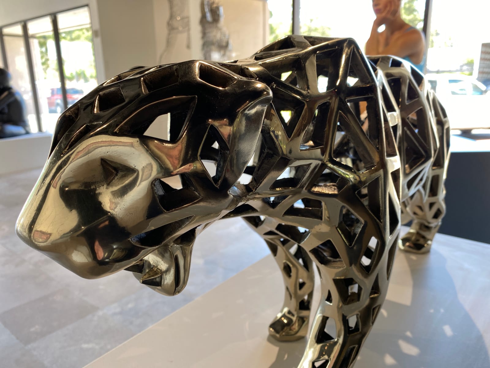 Richard Orlinski, Panthere Dentelle - 80 cm Bronze Blanc 7/8