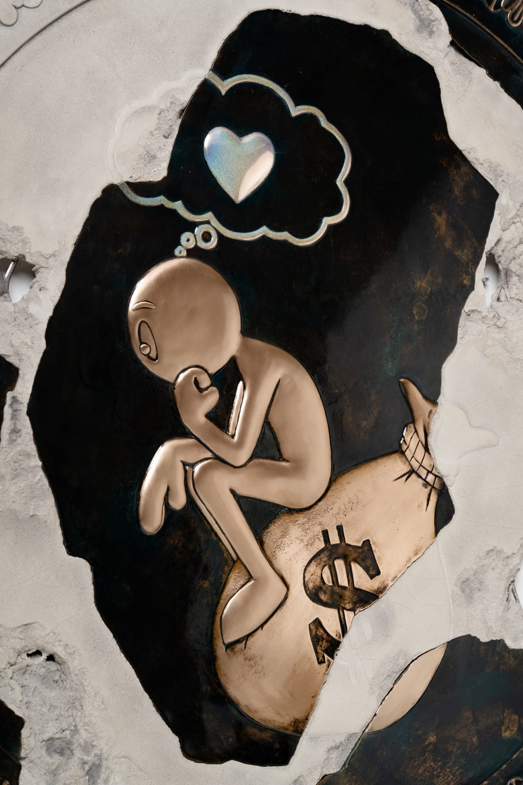 Kaï, The Thinker - Circle - Cement Plaque
