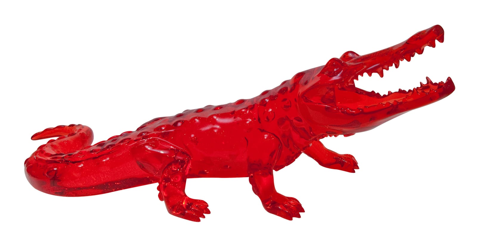 Richard Orlinski, Crocodile Pink Crystal Clear 8/8 - 70 cm