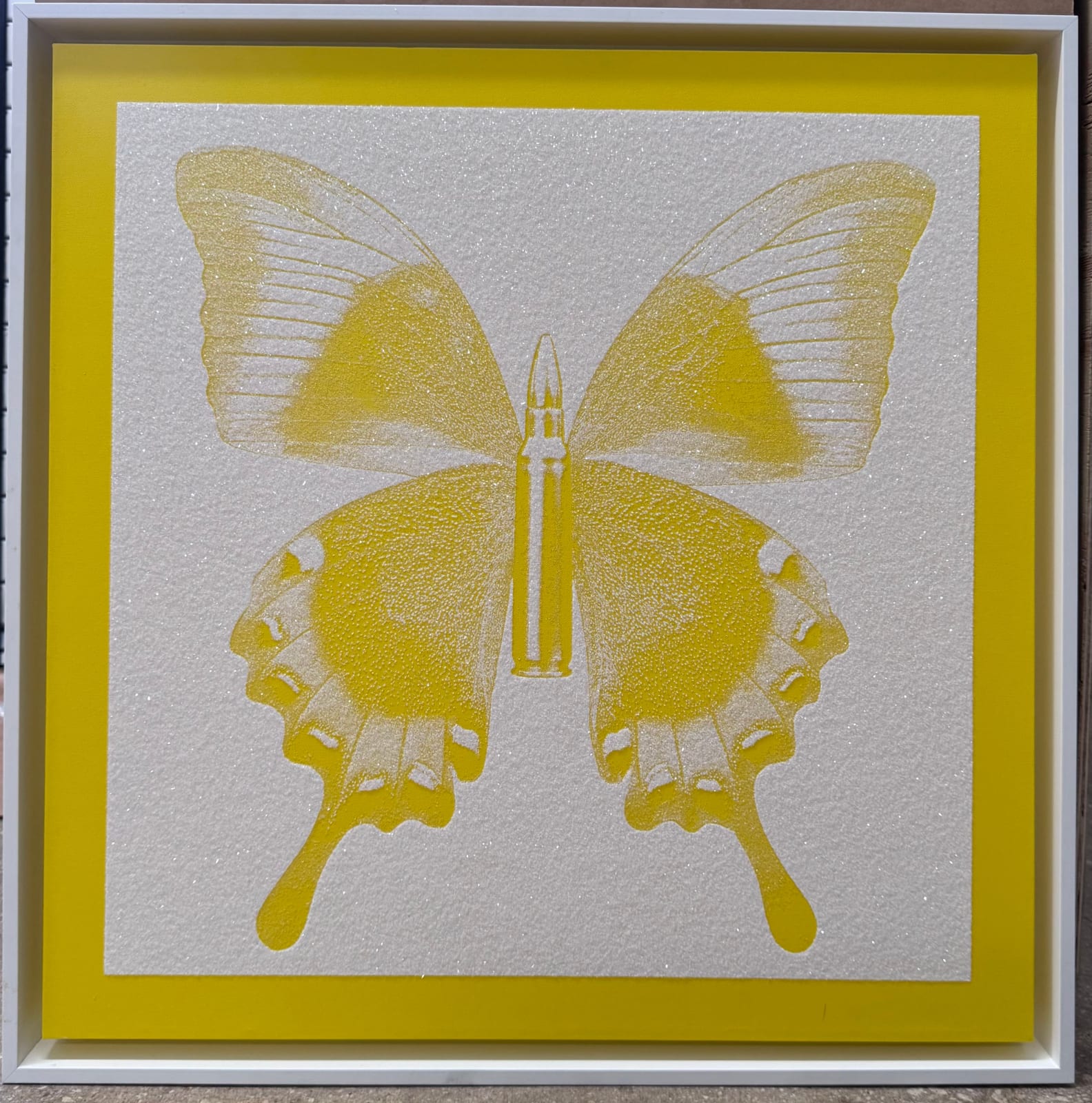Rubem Robierb, Small Butterflies - Yellow on White , 2025