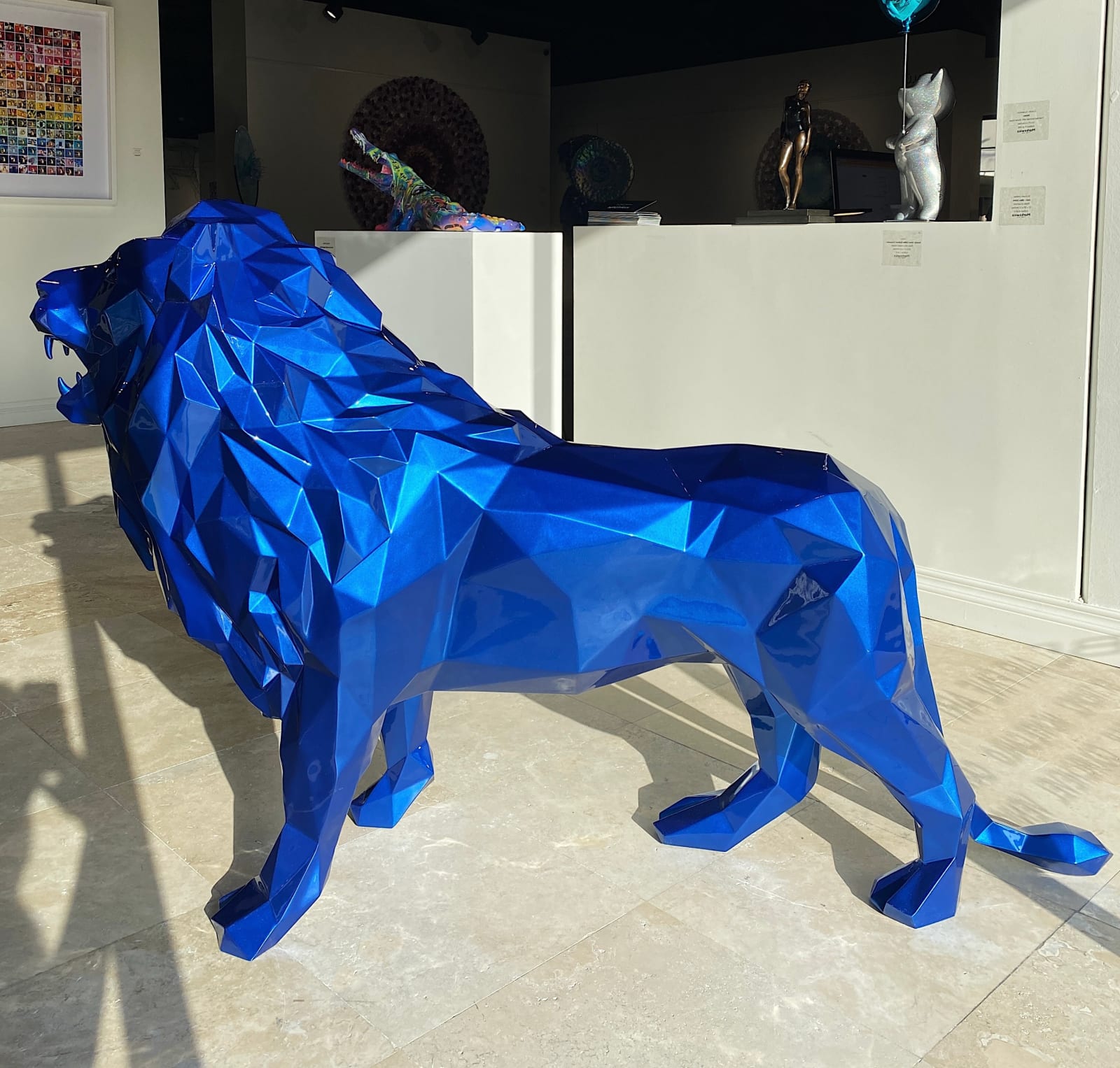 Richard Orlinski, Lion - 150 cm Bleu Sams IV/IV