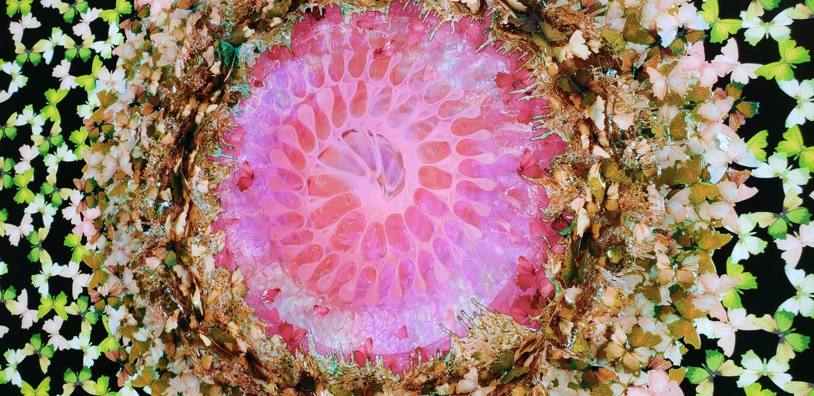 Annalù, Dreamcatcher LED Light Print Green Red 110cm