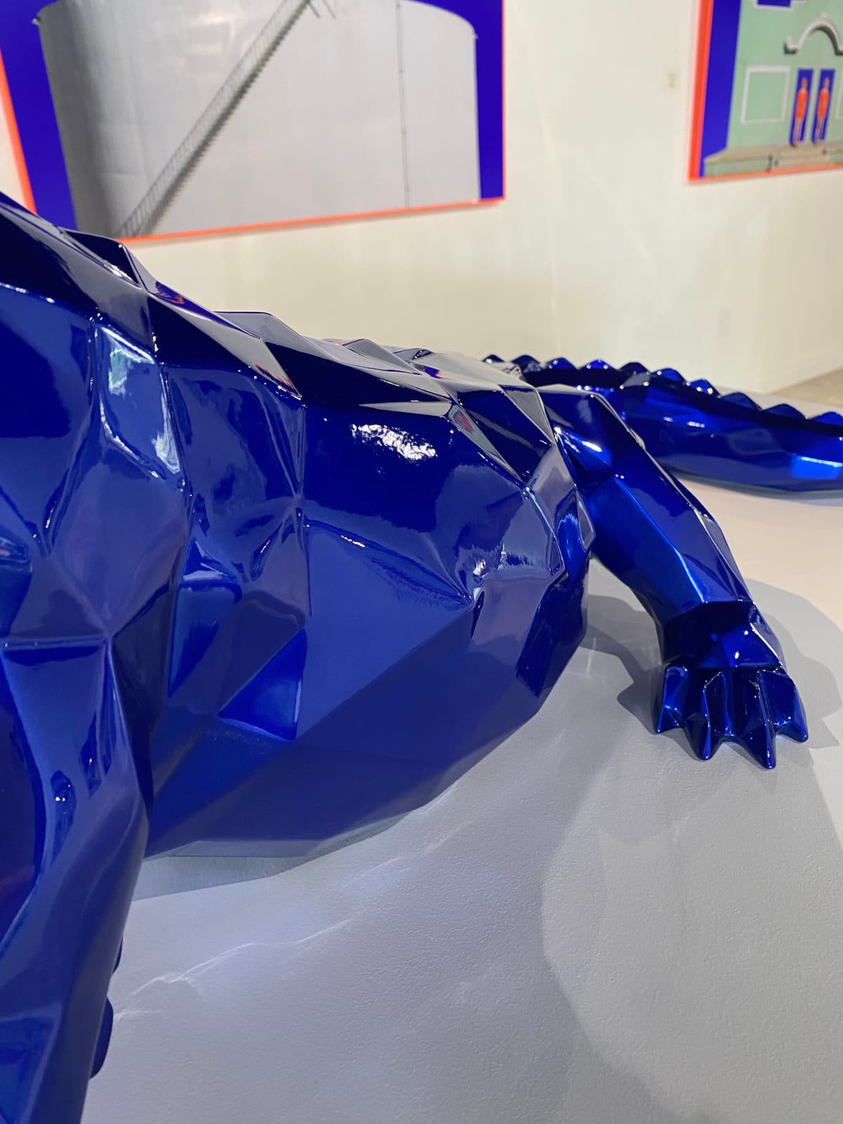 Richard Orlinski, Crocodile - 110 cm Bleu Mick 48/50