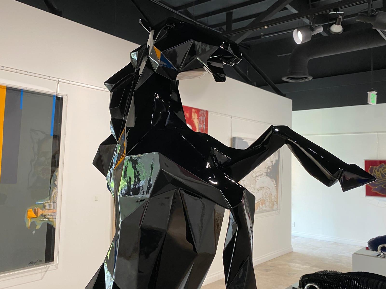 Richard Orlinski, Prancing Horse - 110 cm Noir Brillant 8/8