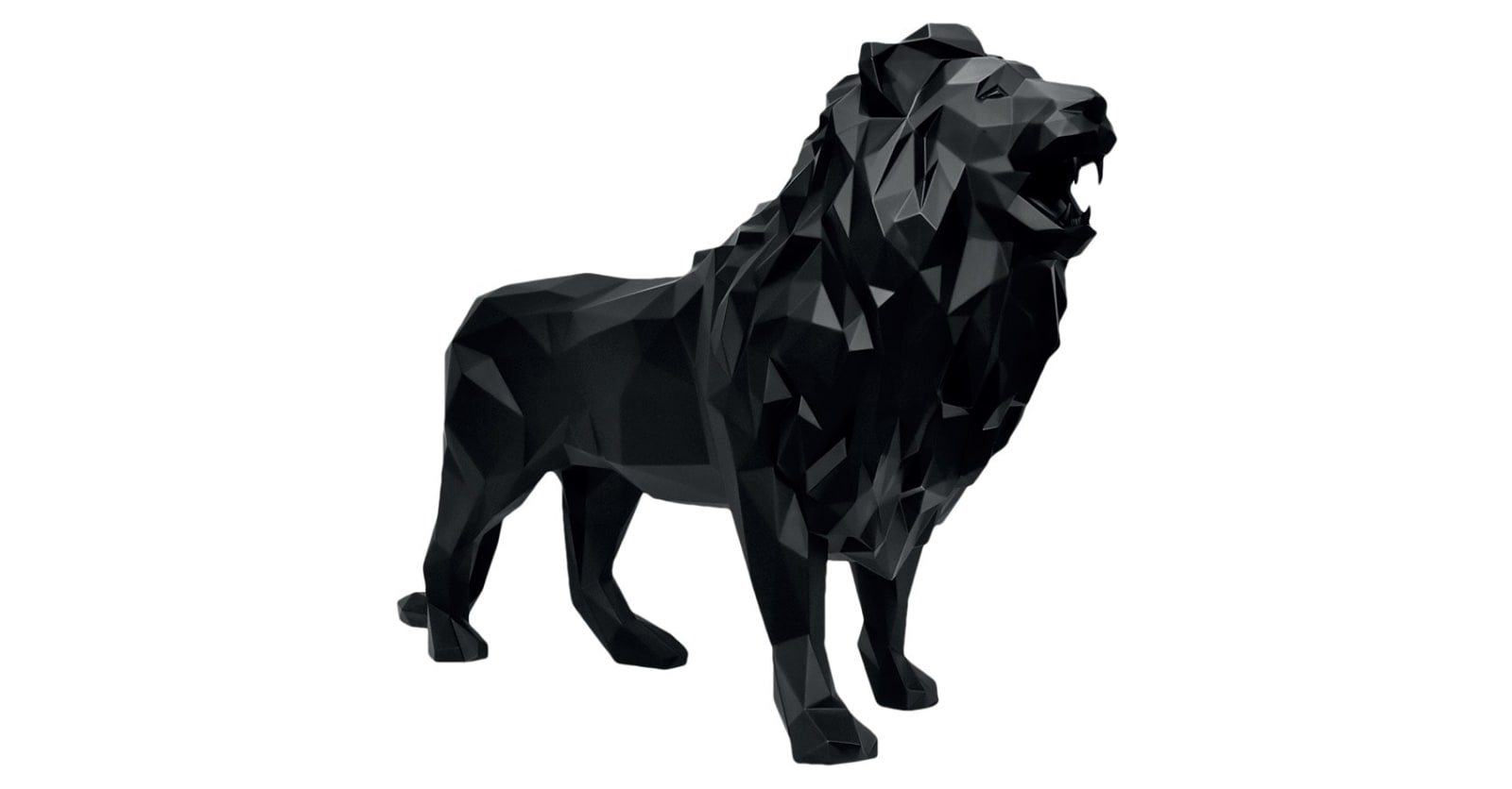 Richard Orlinski, 150 cm Lion Black Resin Mat 7/8