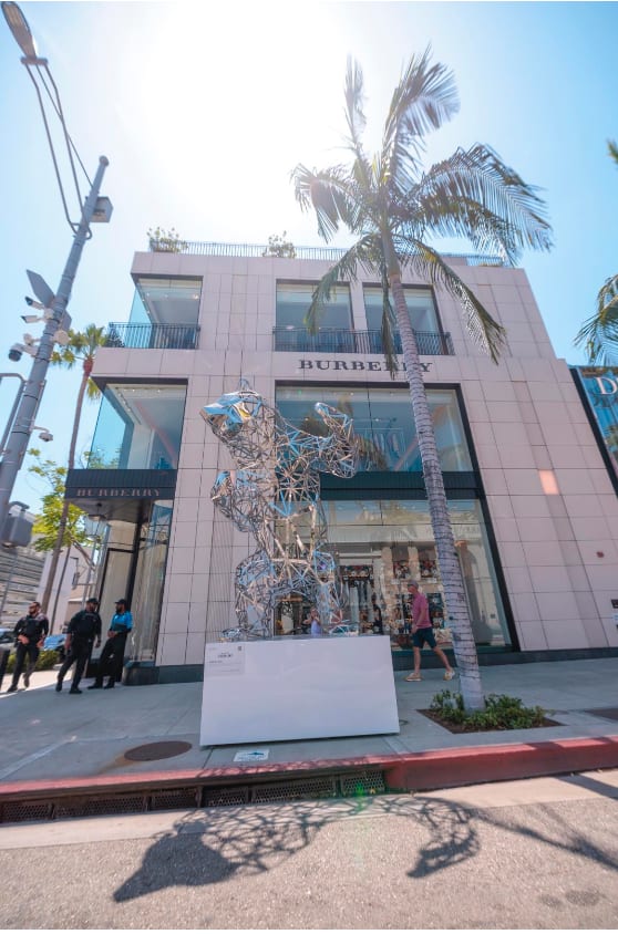 Richard Orlinski, Standing Bear - Stainless Steel Lace