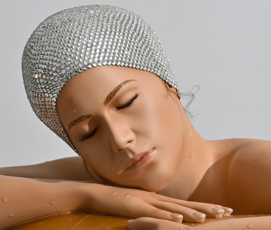 Carole A. Feuerman, Miniature Serena w/ Golden Yellow Tube and Clear Crystal Cap, 2024