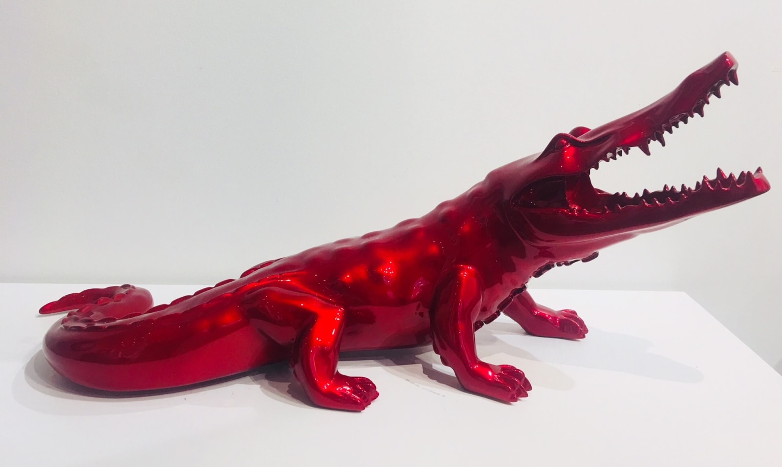 Richard Orlinski, Crocodile Rouge Flamme Resin 5/8 - 70 cm
