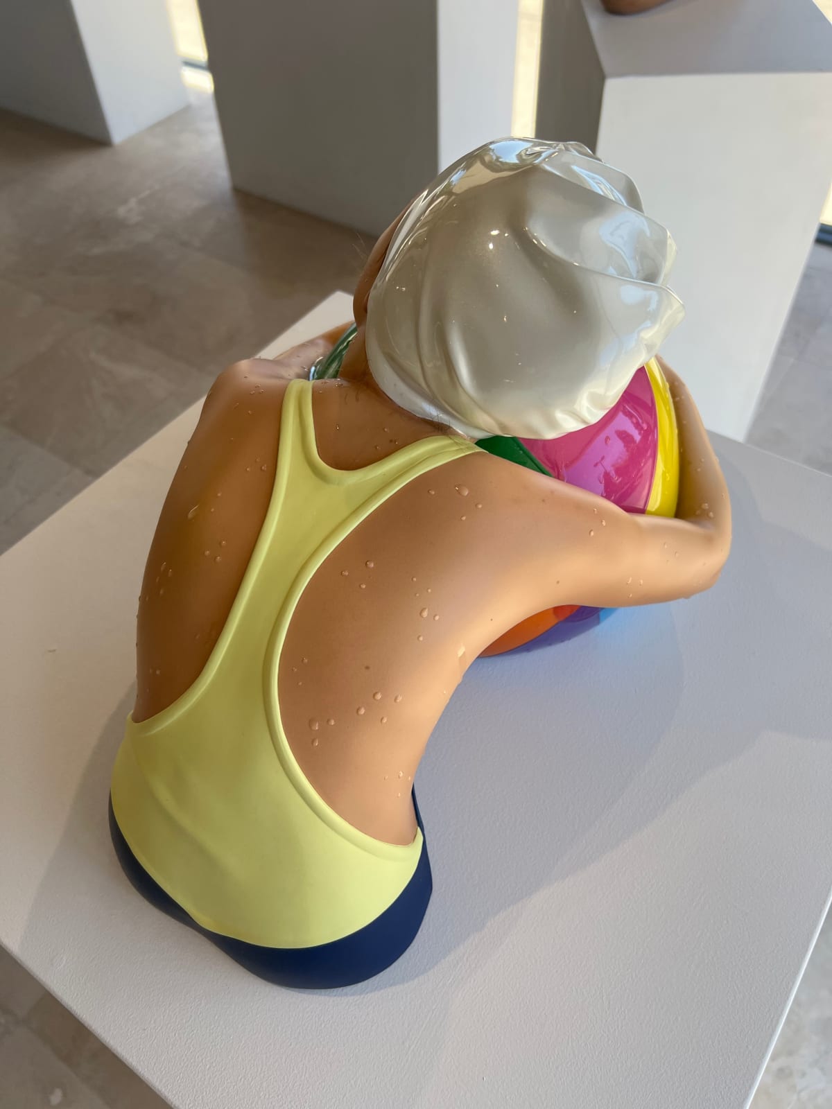 Carole A. Feuerman, Miniature Brooke w/ Beach Ball, 2017-21