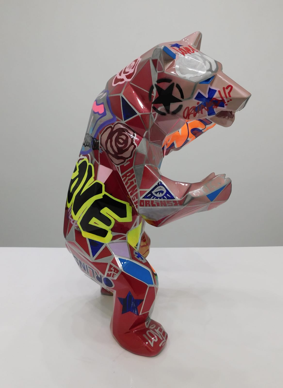 Richard Orlinski, Standing Wild Bear Tag 40cm 1/1, 2022