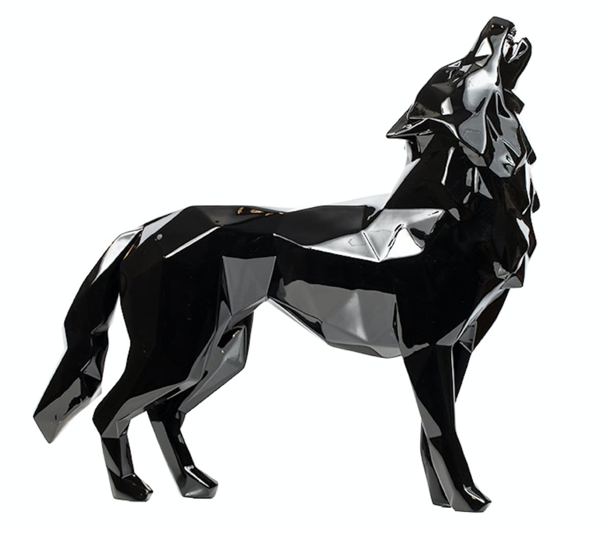Richard Orlinski, Howling Wolf Black 7/8 - 120 cm