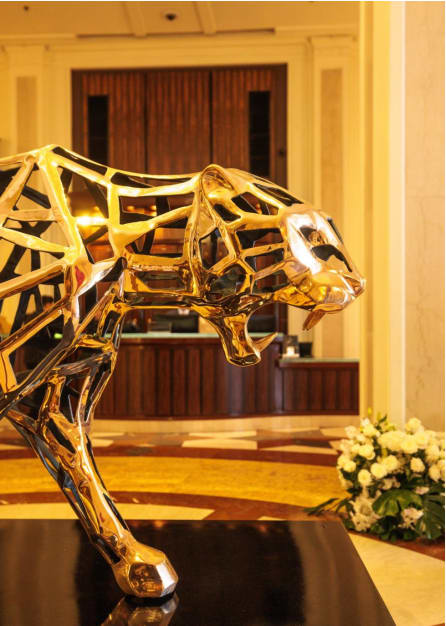 Richard Orlinski, Panther - Stainless Steel Lace Goldy