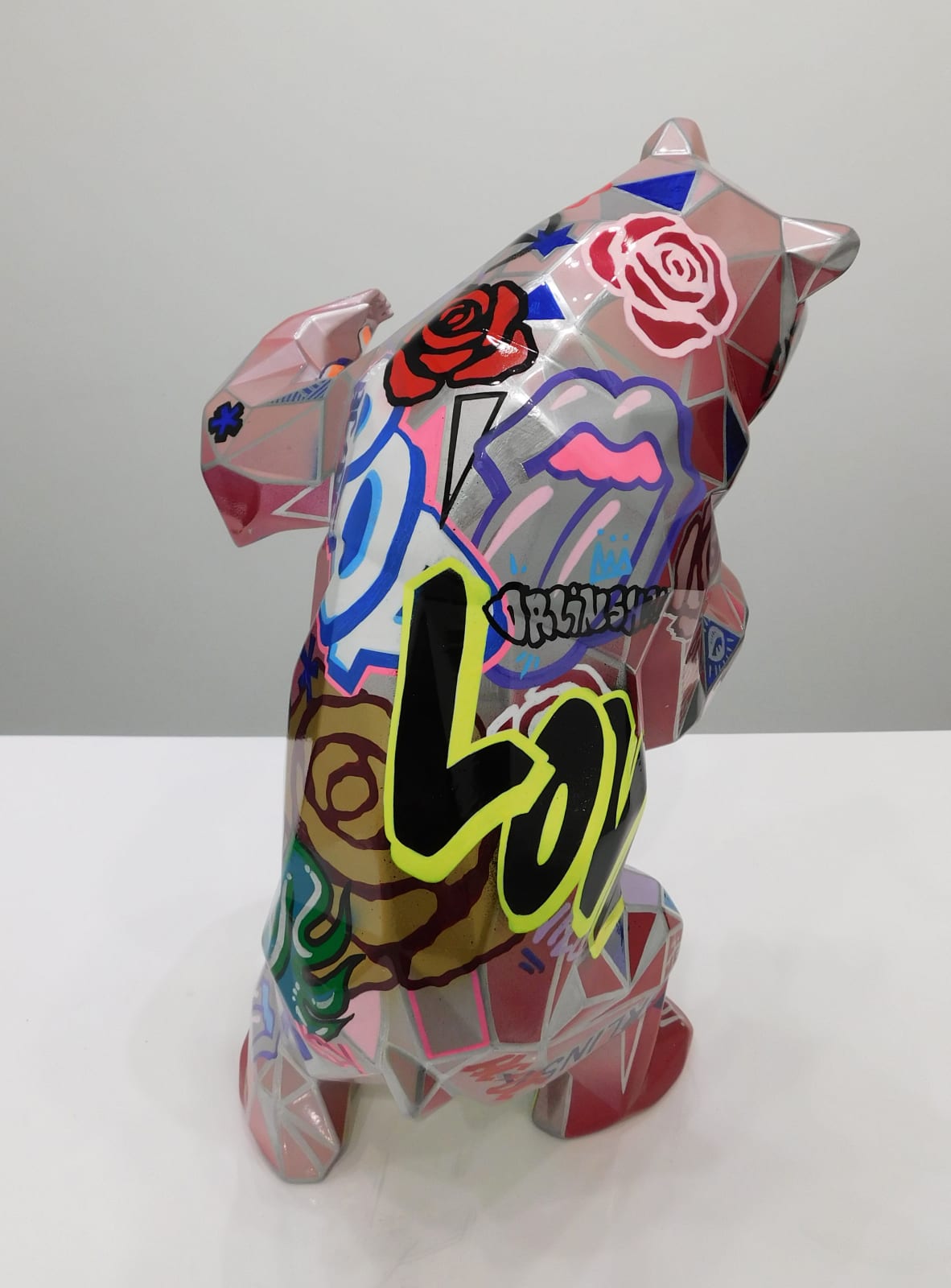 Richard Orlinski, Standing Wild Bear Tag 40cm 1/1, 2022