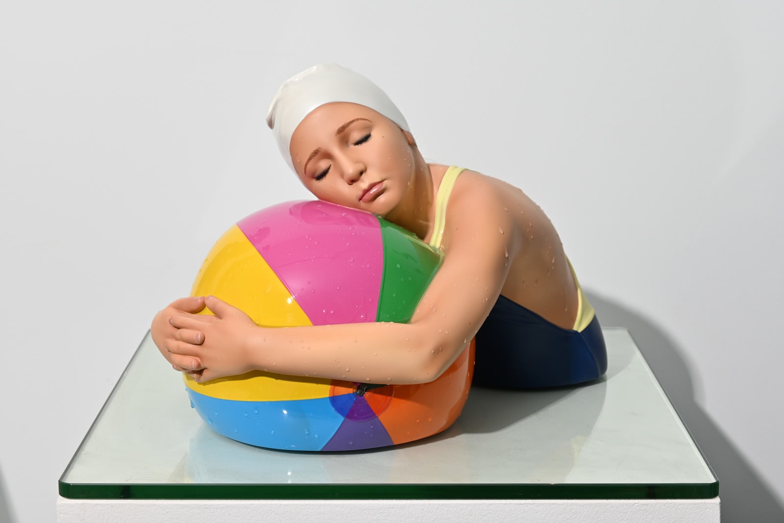 Carole A. Feuerman, Miniature Brooke w/ Beach Ball, 2017-21