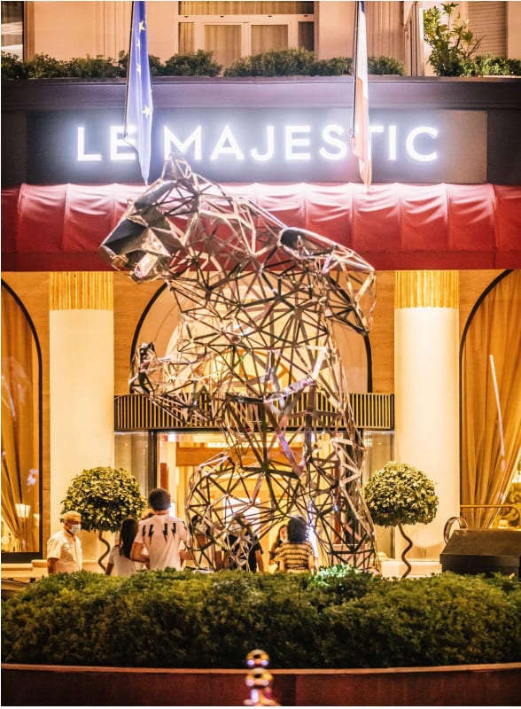 Richard Orlinski, Standing Bear - Stainless Steel Lace