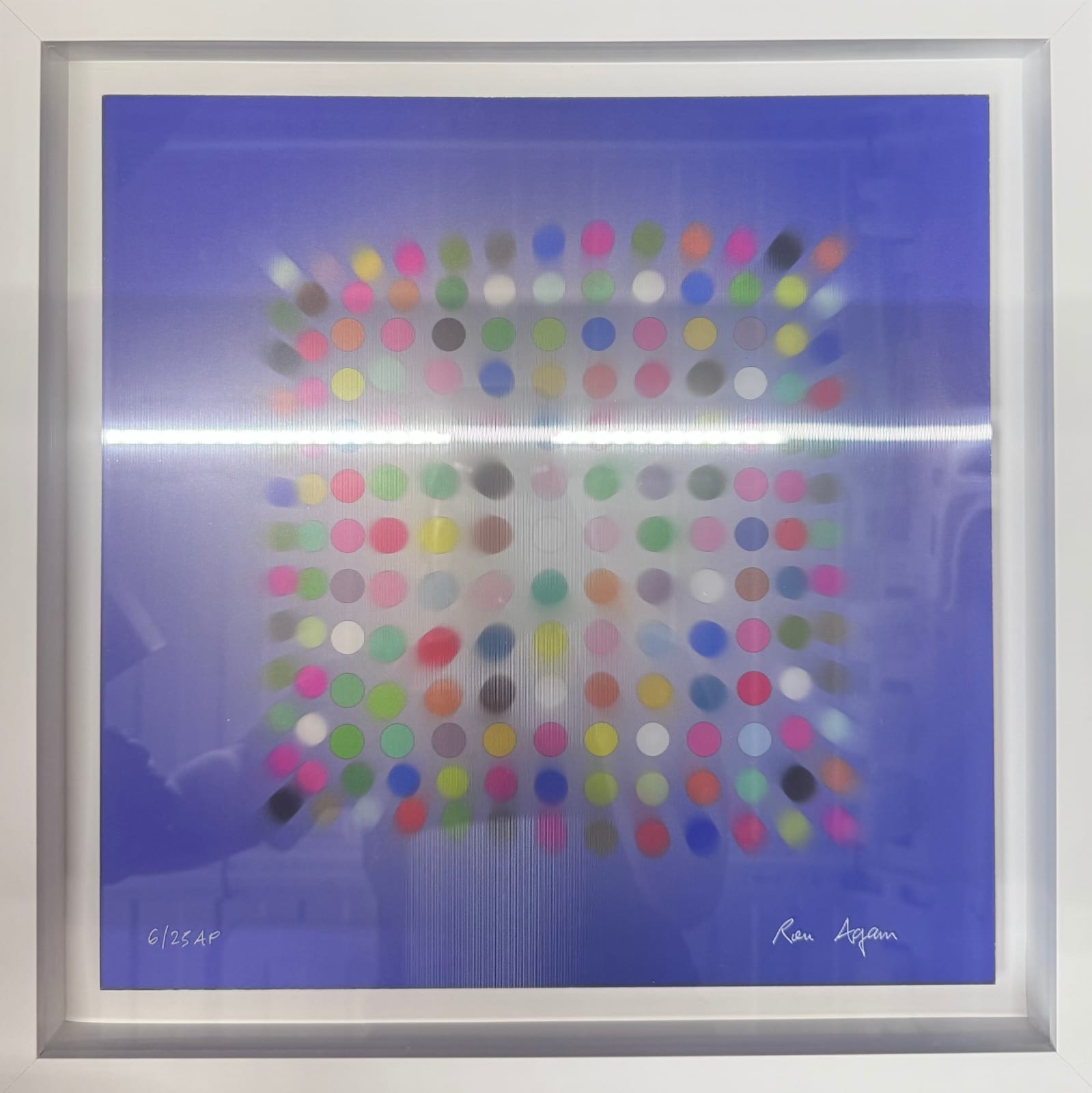 Ron Agam, Rows of Dots in Blue - 6/25 AP, 2018
