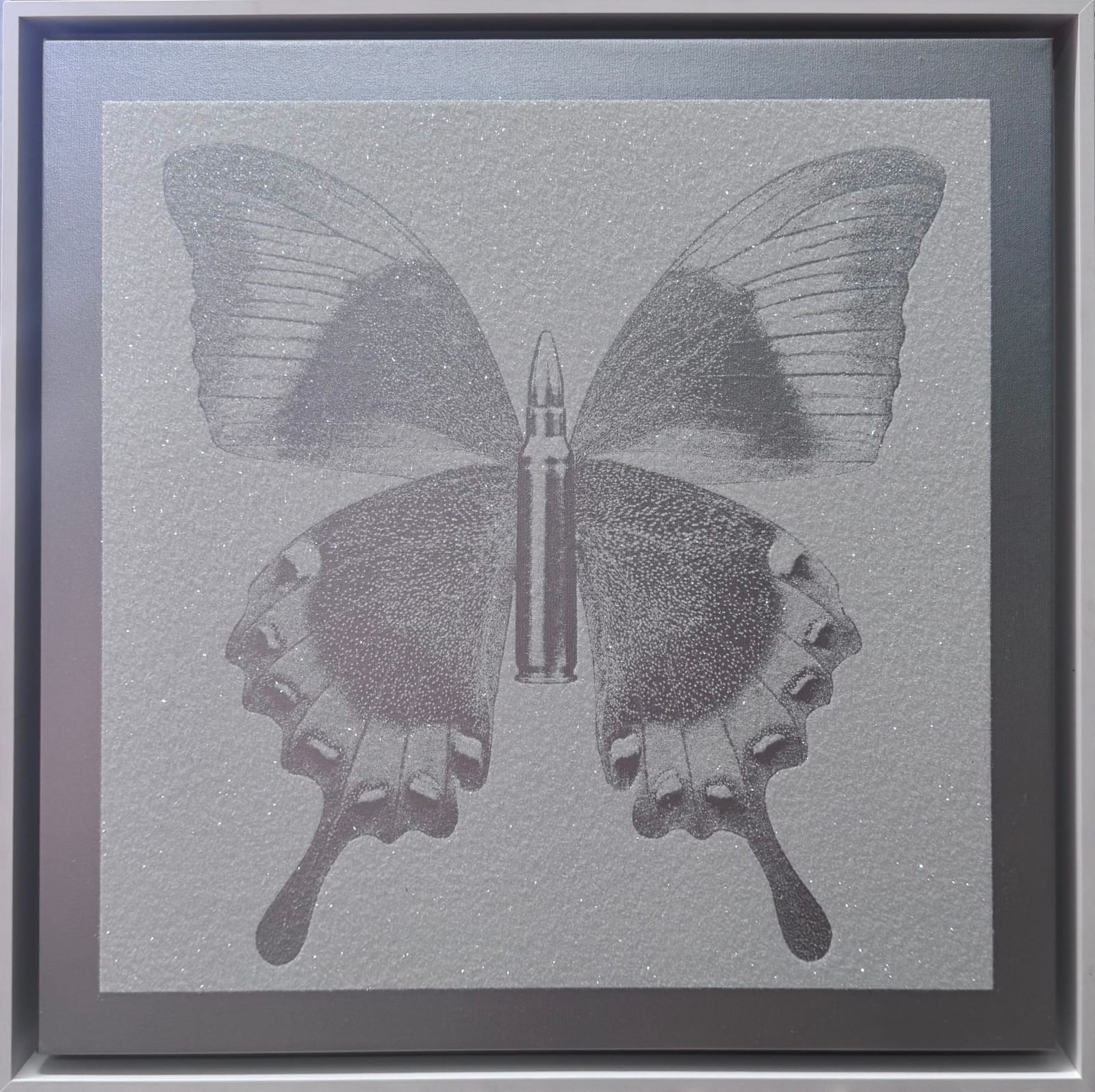 Rubem Robierb, Small Butterflies - Silver on White, 2025