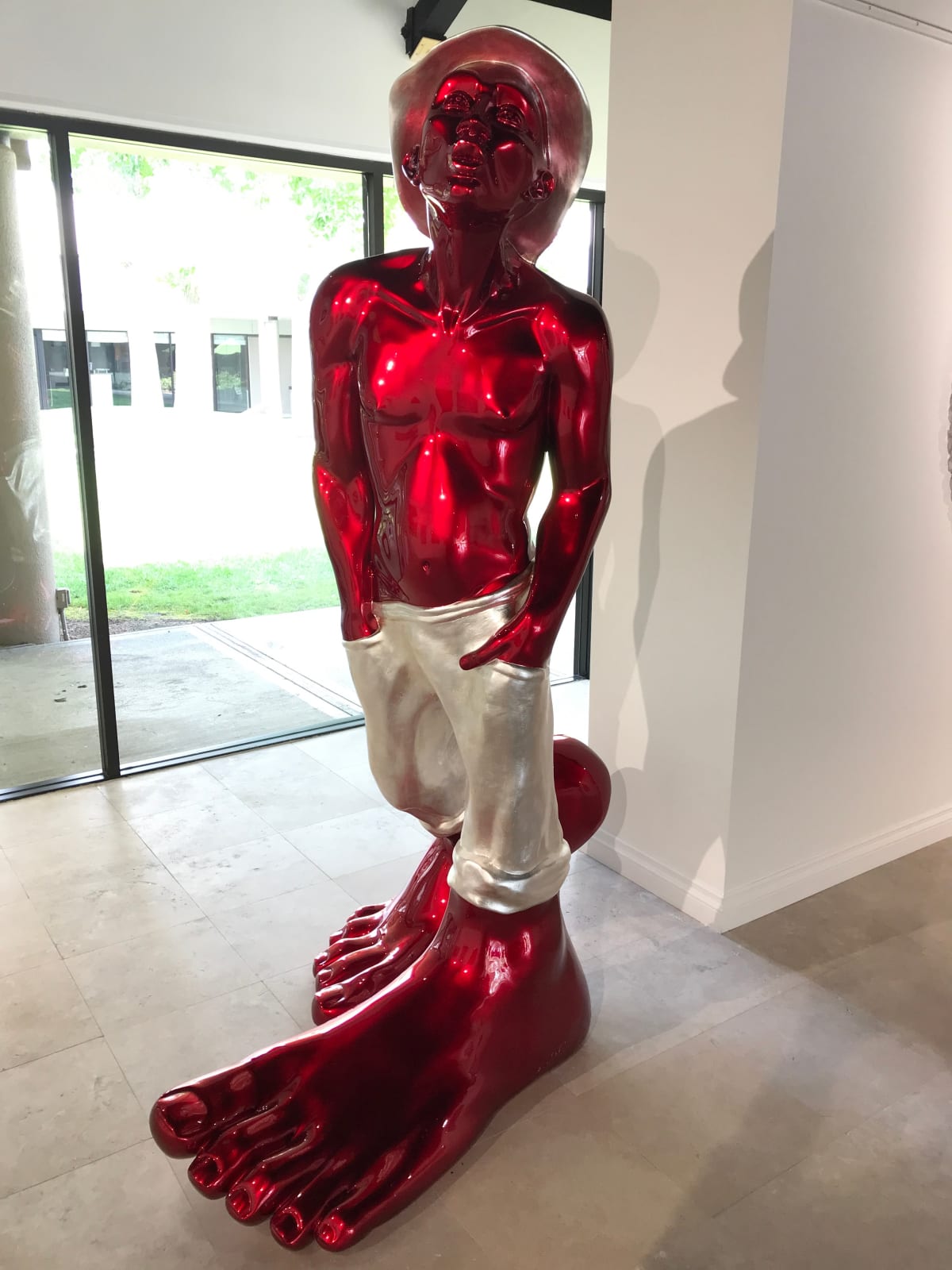 Idan Zareski, Le Siffleur 220cm Red and Silver SOLD, 2021