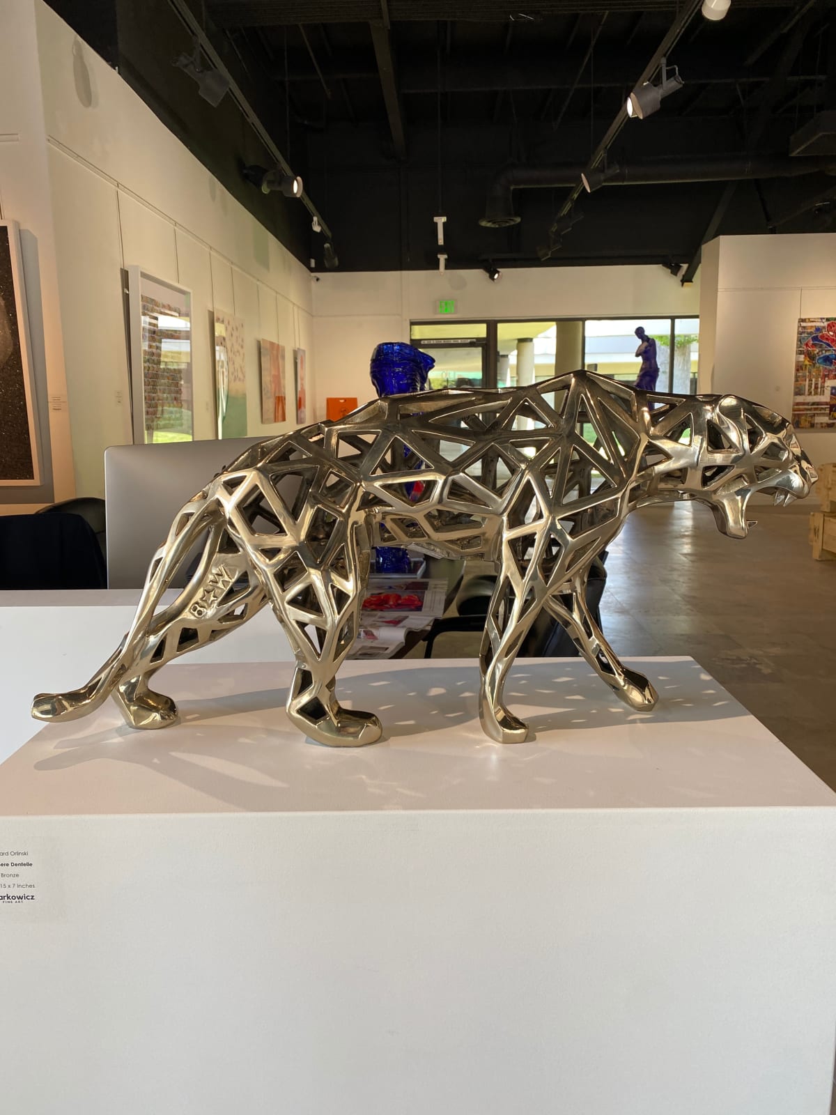 Richard Orlinski, Panthere Dentelle - 80 cm Bronze Blanc 7/8