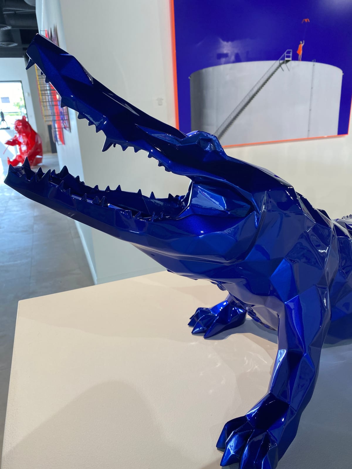 Richard Orlinski, Crocodile - 110 cm Bleu Mick 48/50