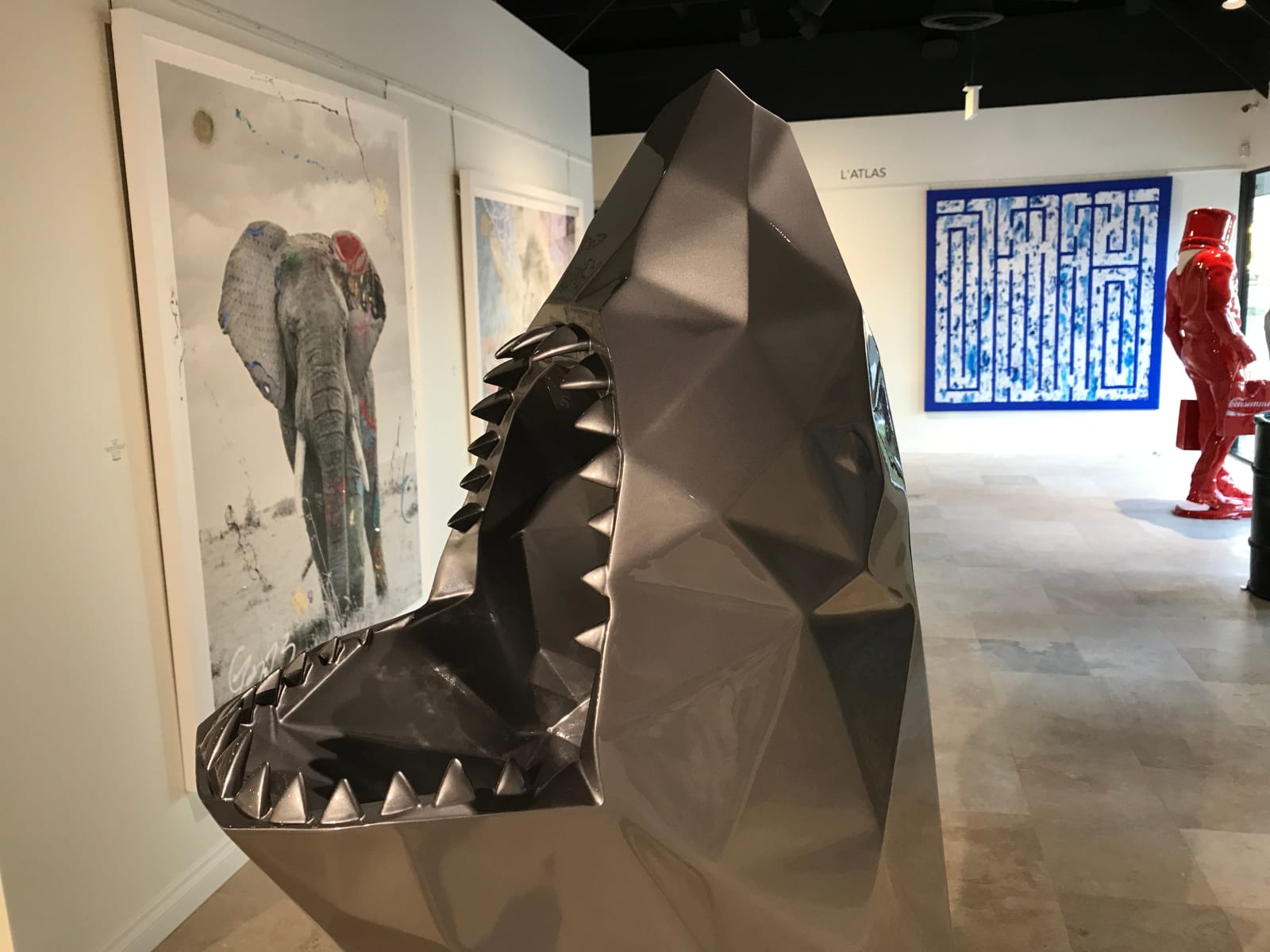 Richard Orlinski, Shark - 180 cm Gris Metal 8/8