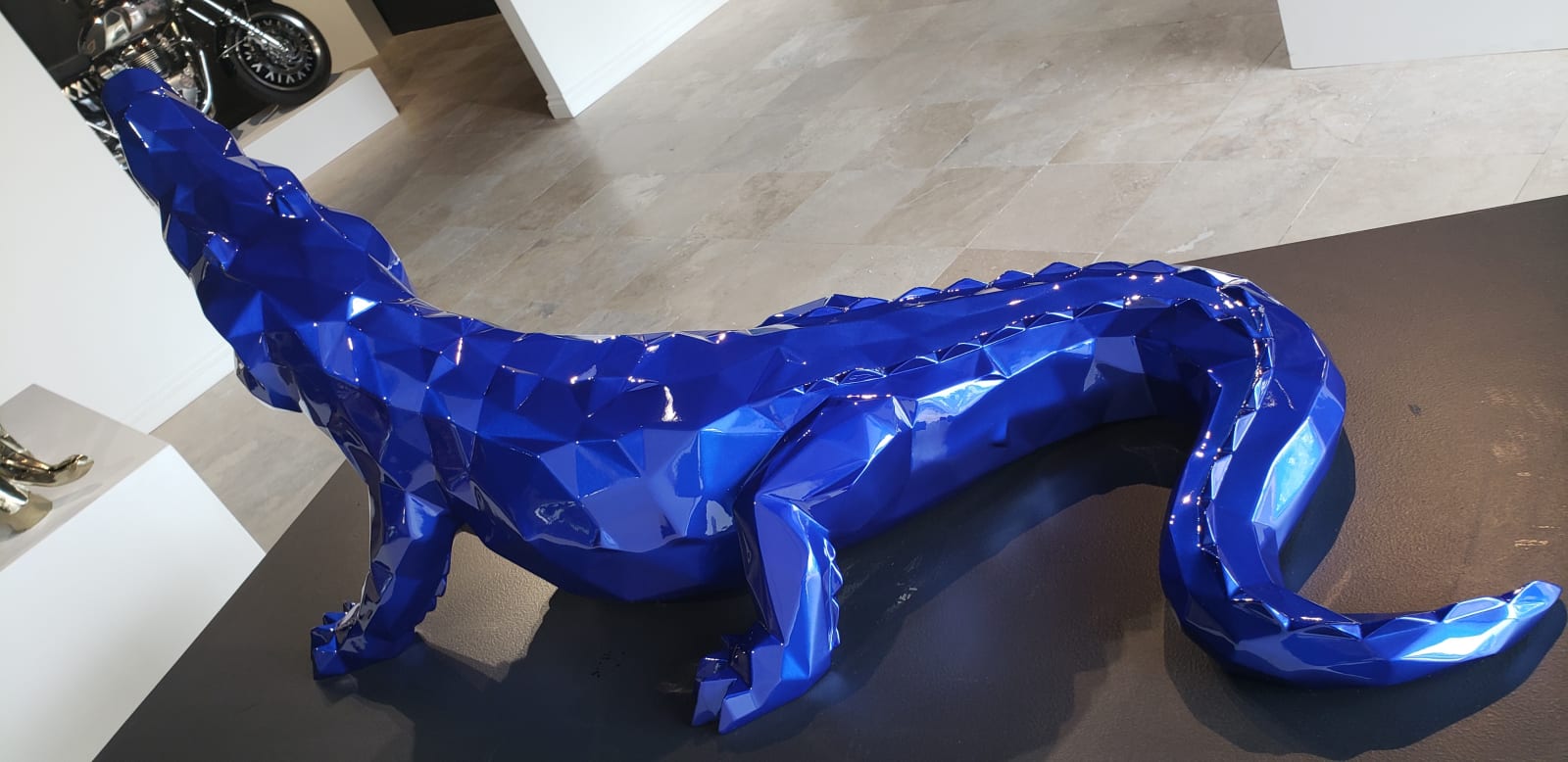 Richard Orlinski, Crocodile - 110 cm Bleu Mick 48/50